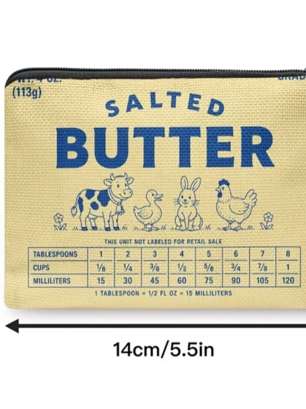 Yellow 'Salted Butter' Printed Pouch
